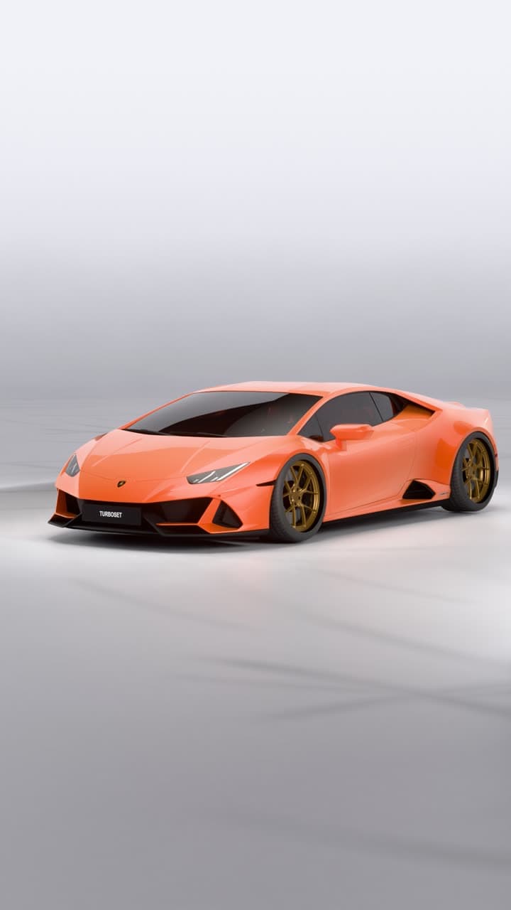 Studio render of a car built in the 3D editor